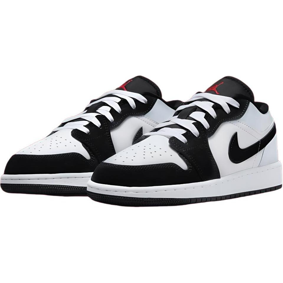 Кроссовки Air Jordan 1 Low GS Panda Toe Kids белые огненно-красные черные HF3188-106