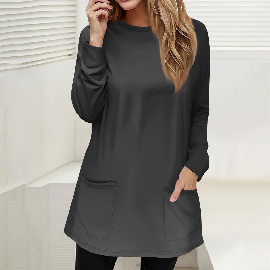 Женская толстовка, пуловер, спортивная одежда, карман, принт, повседневный топ с круглым вырезом и длинными рукавами