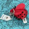 JC Red Ladybug Bag Charm Insect Keychain Pendant Includes a 20 cm x 27 cm Green Dust Bag With Tags Gift Tag Charm