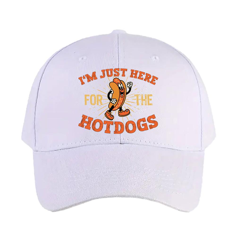 Im Just Here For The Hot Dogs Funny Hot Dog Woman Man Summer Baseball Cap Adjustable with Curved Brim Protection Sun Hats