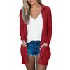Women's Fashion Cardigan Lightweight Long Sleeve Button Loose With Pocket Solid Color Jacket