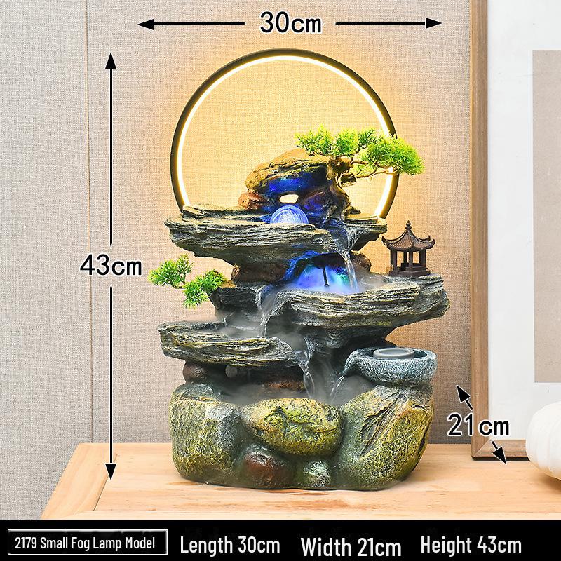 Настольный фонтан с каменной горкой - украшение в виде колеса фэн-шуй с циркулирующей водой для офиса или дома.