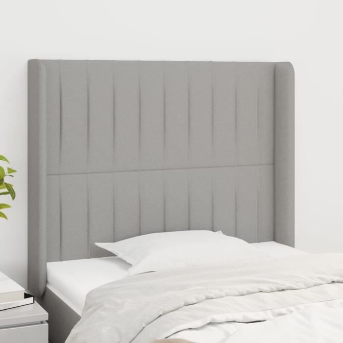 VidaXL Headboard with Ears Light Grey 103x16x118-128 Cm Fabric3119808
