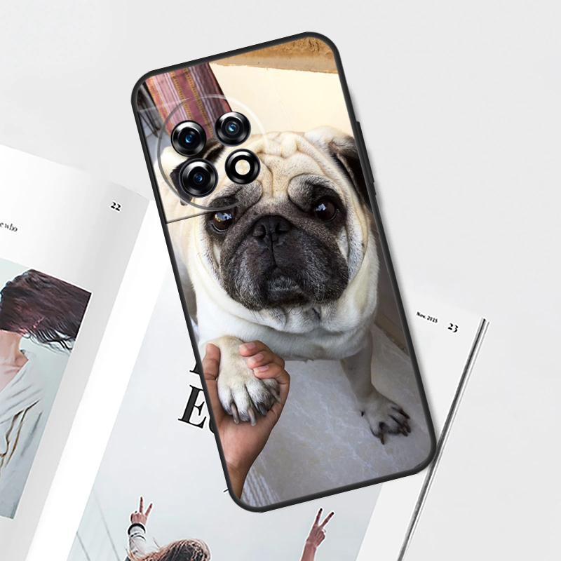 Cute Pug Dog Case For OnePlus Nord CE 5 3 4 Lite N20 N30 OnePlus 15 13 12 11 10 Pro 12R 13R 10T 13T Cover