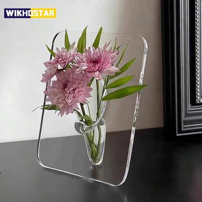 Рамка Ваза для цветов - Прозрачная акриловая ваза для цветов, Современные художественные вазы для домашнего декора, Декоративные вазы для столешниц, книжных полок