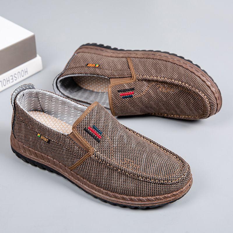 Мужская тканевая обувь «старый пекин», весна-осень, дышащая обувь с мягкой подошвой для папы среднего и пожилого возраста, нескользящая повседневная парусиновая обувь