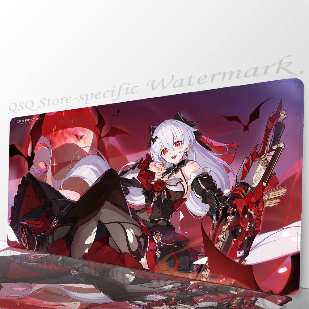 Theresa Apocalypse H-Honkai Impact 3 АНИМЕ Коврик для мыши Нескользящий Подходит для офисных компьютеров Ноутбуков Игровых столов E-sports Коврики XXL