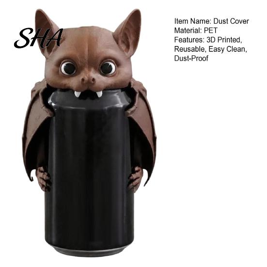 Outdoor Party Drink Accessories 3D Printed Bat Can Cover, Reusable Soda Protector Lid, Cute Animal Washable Protectors Dust Cap for Beverage Cans, Fun