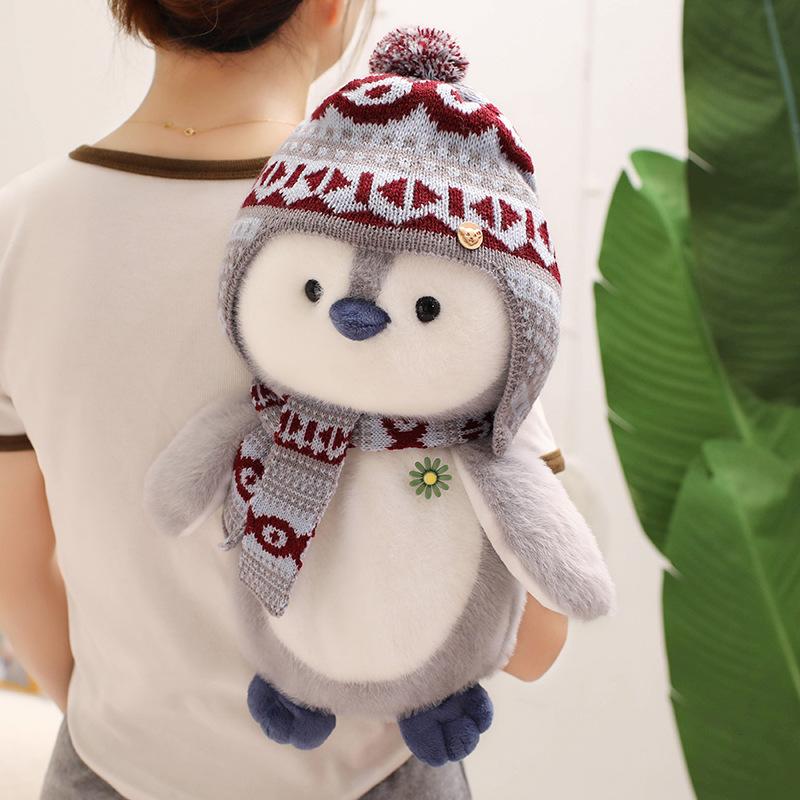 Harbin Internet-Famous Scarf Penguin Plush Toy Stuffed Animal Doll for Girls Kids, Soft Cute Sleeping Buddy Pillow