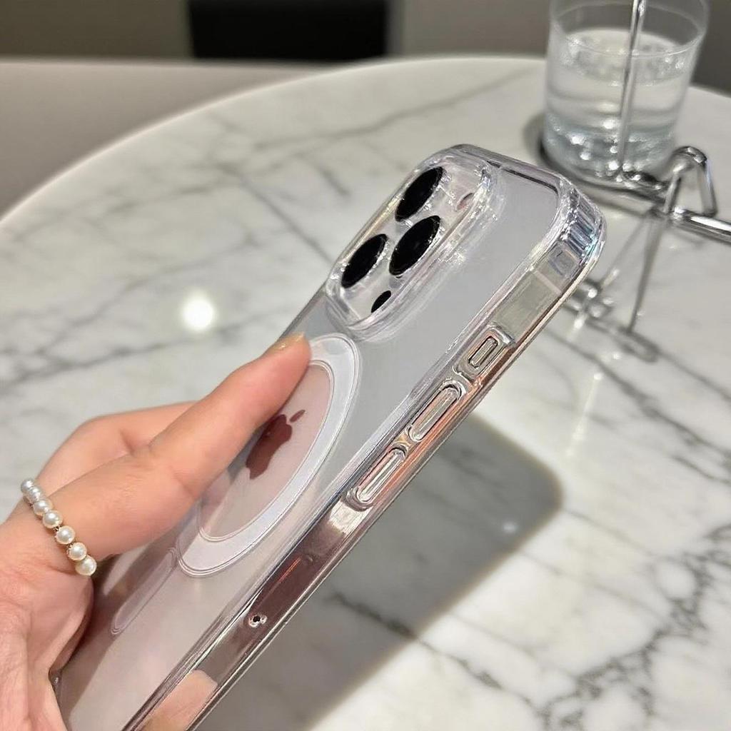 Магнитный прозрачный чехол для Apple iPhone 17 Pro Max, совместимый с 16/15/14/13, Magsafe два в одном.