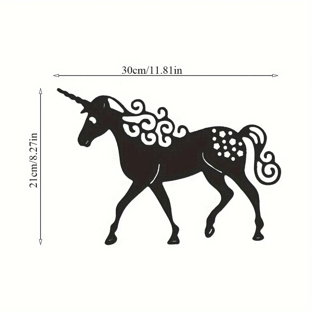 1pc Cute Unicorn-Shaped Wall Hanging Metal Crafts for Outdoor Garden Décor Perfect for Wedding Party Scenes