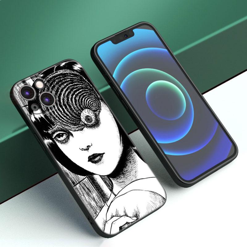 Чехол для телефона с японской мангой ужасов для Apple iPhone 12 13 Mini 11 14 15 Pro Max 7 8 Plus X XR XS SE 2020 2022 черный силиконовый чехол