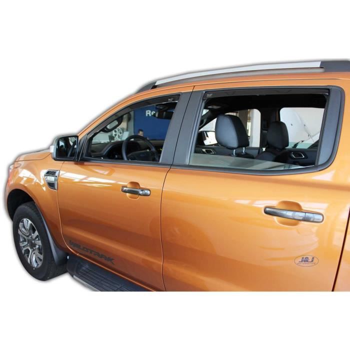 Déflecteurs d'air J&J AUTOMOTIVE Automotive Heko, Fumé, Installation facile, Pour Ford Ranger 2012-2023