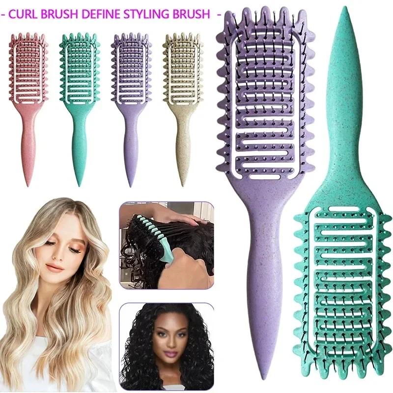 Curl Define Styling Brush Hollow Out Detangling Hair Brush Запутанные влажные вьющиеся волосы Расческа для придания формы локонам Инструменты для парикмахера