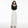 Women White High Waist Wide Leg Jeans Straight Loose Casual Denim Pants Two Length Design Spring Daily Commute Trousers 2026 New Style