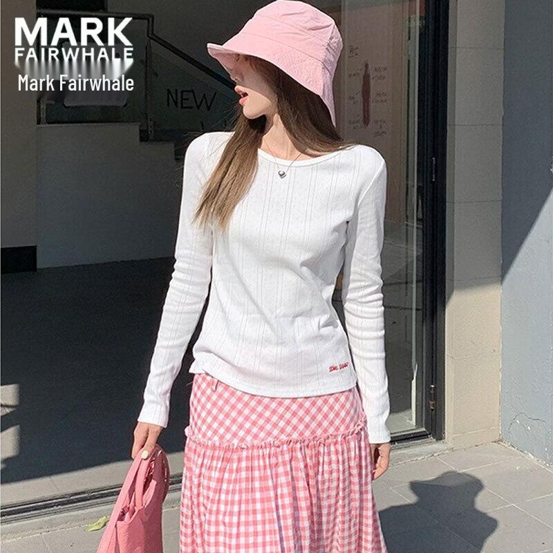 Mark Fairwhale Women's Jacquard Long-Sleeve Slim-Fit T-Shirt