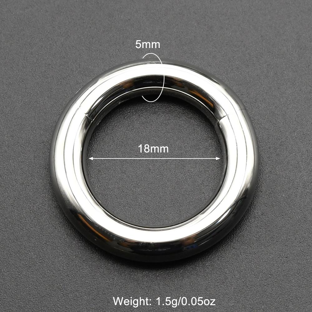 Smooth Hinged Stainless Steel Segment Hoop Ring 00G Large Size Septum Clicker BCR PA Piercing Nose Ring Ear Stretcher Weights