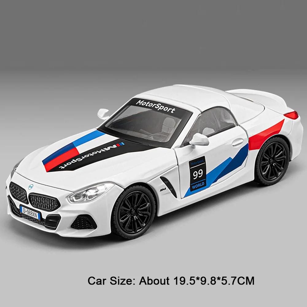 1:22 Z4 i8 Roadster Model Toy Car Wheel Steering Music Light Pull Back Shock Absorption Sports Cars Models Hobby Ornaments