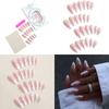 French Tip Press On Nails Full Cover False Nails Medium Almond False Nails Glossy Nude False Nails Tip Manicure Supplies