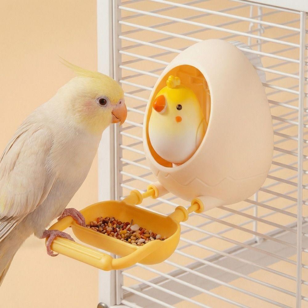 Устойчивый к клеванию кормушка для птиц Съемная Широкое горло Попугай кормушка Яйцо Птица с подставкой Попугай обучение