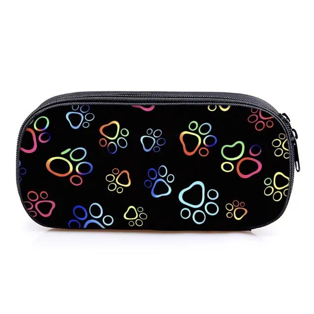 Hot Sales Paw Print Layered 3D Cartoon Fabric Pencil Case & Pen Bag Best Gift for Boys/Girls School Supplies