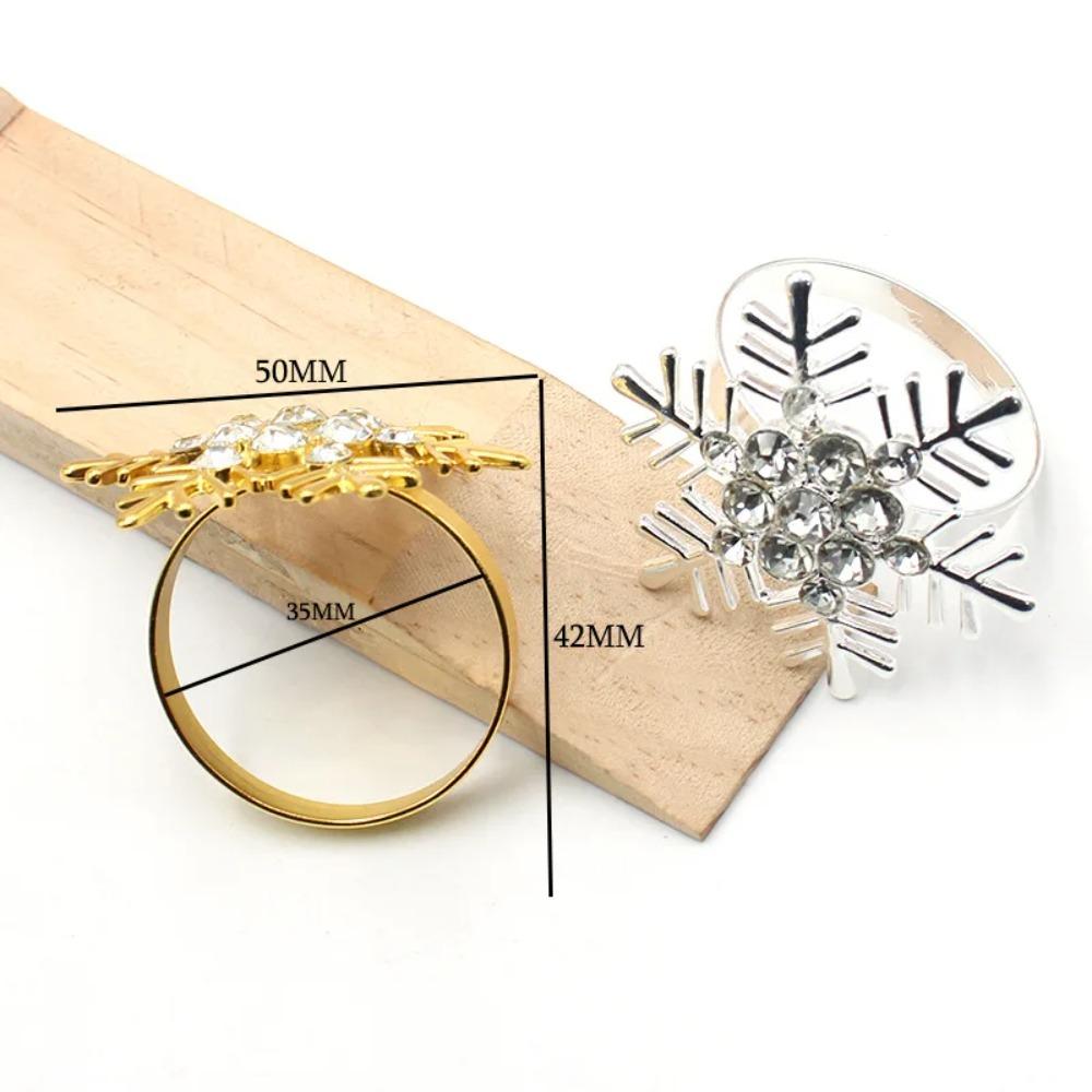 6 шт./уп. Металлические кольца для салфеток в форме снежинок, серебристые, золотистые, кольцо для полотенец, модный держатель для салфеток, свадьба