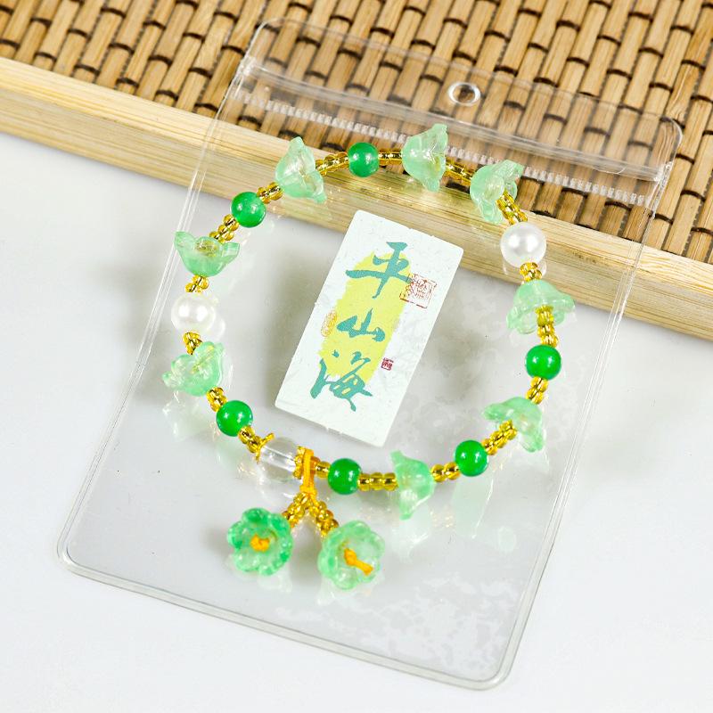 Colorful crystal orchid bead bracelet and bamboo joint bracelet accessory