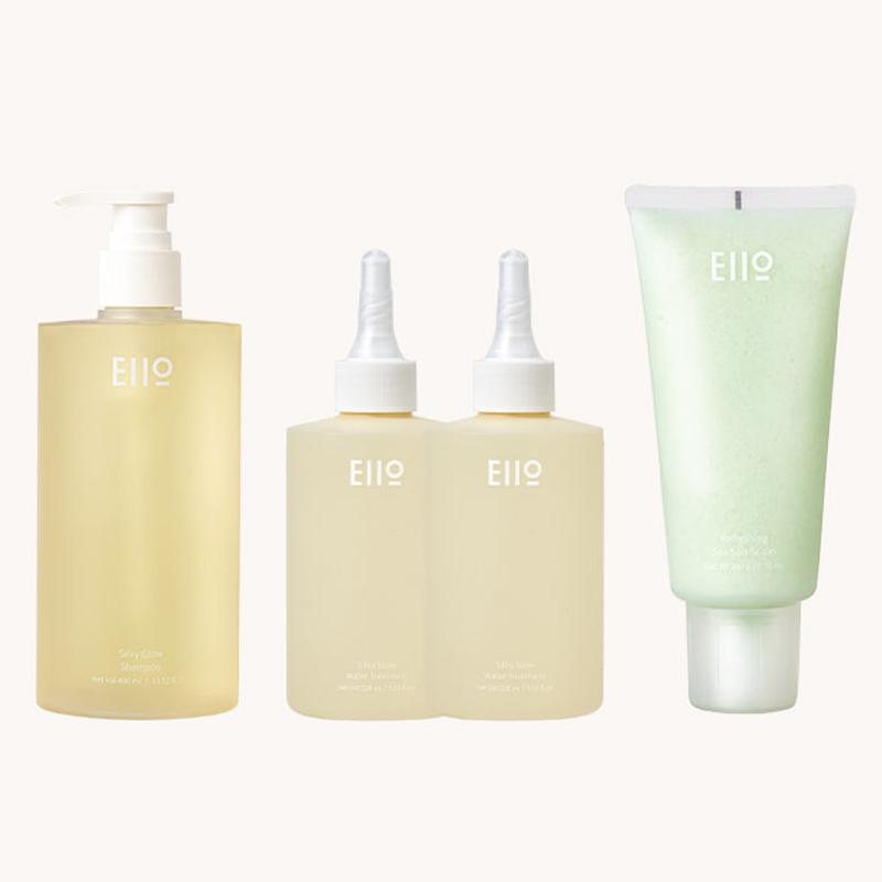 Шампунь Eiio Silky Glow + водные процедуры + скалер для кожи головы с морской солью = лучший набор для волос и кожи головы (3 варианта)