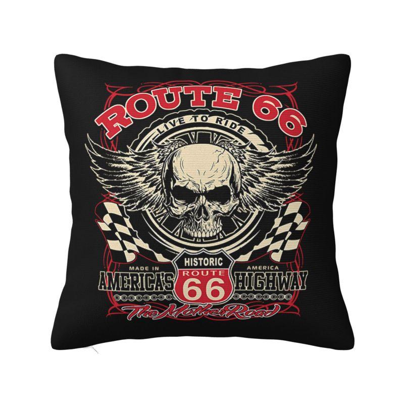 Modern Vintage America Road Route 66 Cushion Cover Soft Throw Pillow Case Decoration