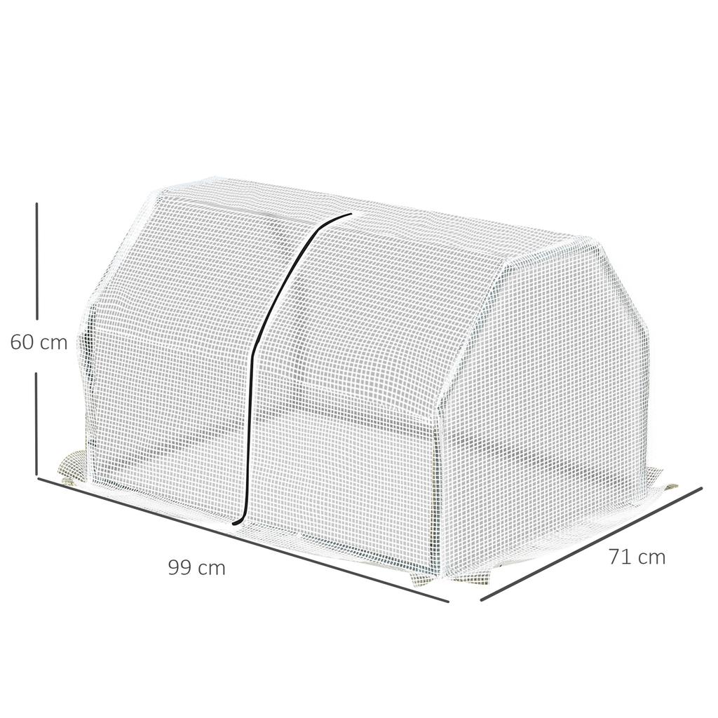 Mini Greenhouse, Weather-Resistant, Easy to Transport, 99 cm x 71 cm x 60 cm, Foil Tunnel, Green