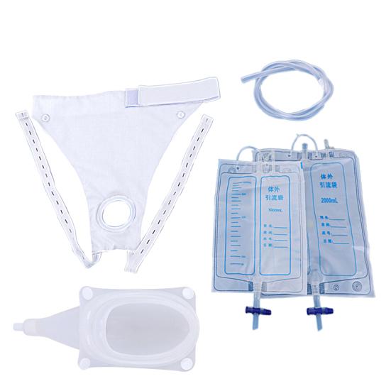 Wearable Urine Collector Breathable Fixative Pant Silicone Catching Capsule with 2000ml 1000ml Drainage Bags And 1.2m Catheter