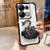 KEYSION Ударопрочный чехол с покрытием для Redmi Note 13 Pro 4G 13 5G, блестящий, со стразами, лебедь, с подставкой для POCO X6 Pro M6 Pro