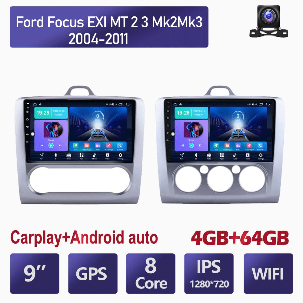 9-дюймовый автомобильный радиоприемник 2 Din для Ford Focus EXI MT 2 3 Mk 2 2004-2011, мультимедийный видеоплеер, навигация, Android Auto 2 Din