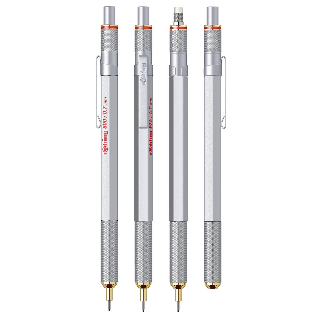 Rotring Mechanical Pencil Mechanical Pencil 800 Silver 1904448 Genuine Imported Product 0.7mm