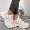 Мода Мода Кристальные Массивные Кроссовки Женские Толстая Подошва Нескользящая Вулканизированная Обувь Женская Большого Размера 43 Дышащая Платформа Спортивная Обувь
