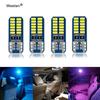 2pcs Auto Canbus T10 LED W5W LED Bulb Vehicle Interior Map Dome Trunk Light Car Lighting 3014 24SMD