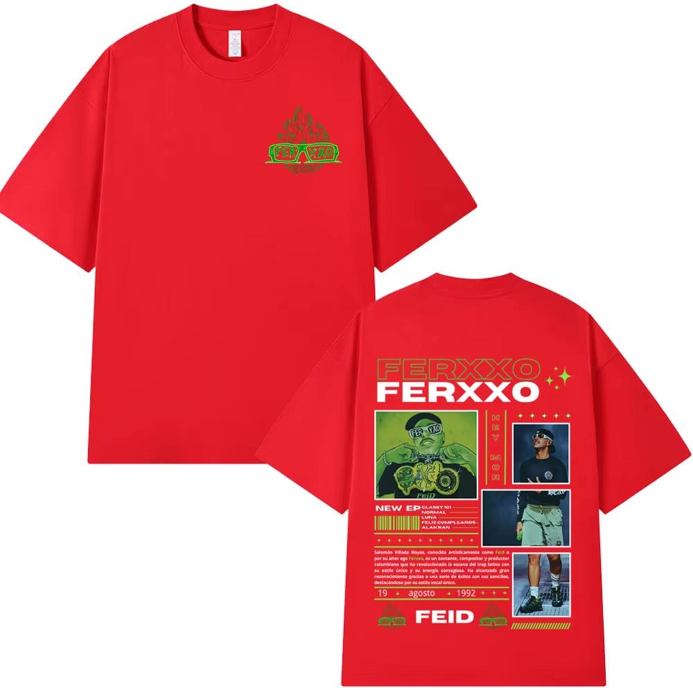Rapper Feid Ferxxo Cotton Tshirt Unisex Unisex Hip Hop Oversized Unisex T Shirt Streetwear Cotton New Retro Short Sleeves Classic