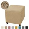 Polar Fleece Square Ottoman Covers Elastic Footrest Slipcover Stretch Stool Covers Living Room Furniture Protector Housse Pouf