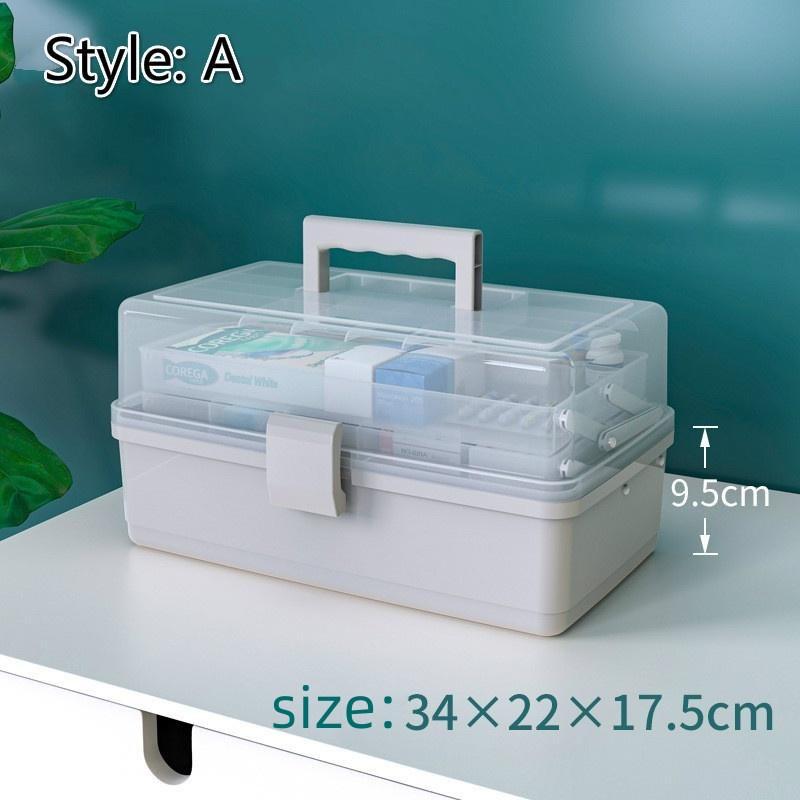 Бытовая аптечка Коробка для хранения лекарств для неотложной медицинской помощи Многослойная большая емкость для косметических гаджетов Коробка для домашнего хранения