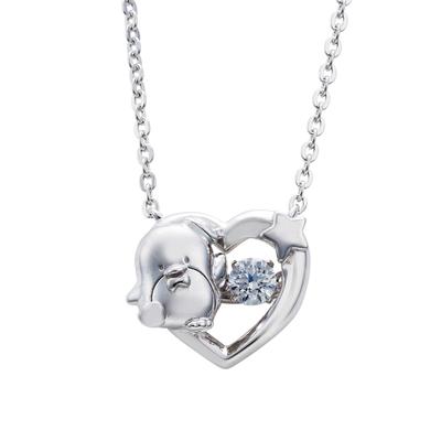 Ожерелье из серебра 925 пробы с танцующим камнем «Tuxedo Sam 45-я годовщина», персонажи Sanrio [Белый клевер] SATA45-N001RD