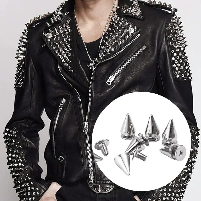 10-100 шт. круглые конические шипы металлические шипы для дерева заклепки с резьбой DIY ручная работа крутые панк-заклепки для одежды украшения для одежды обуви