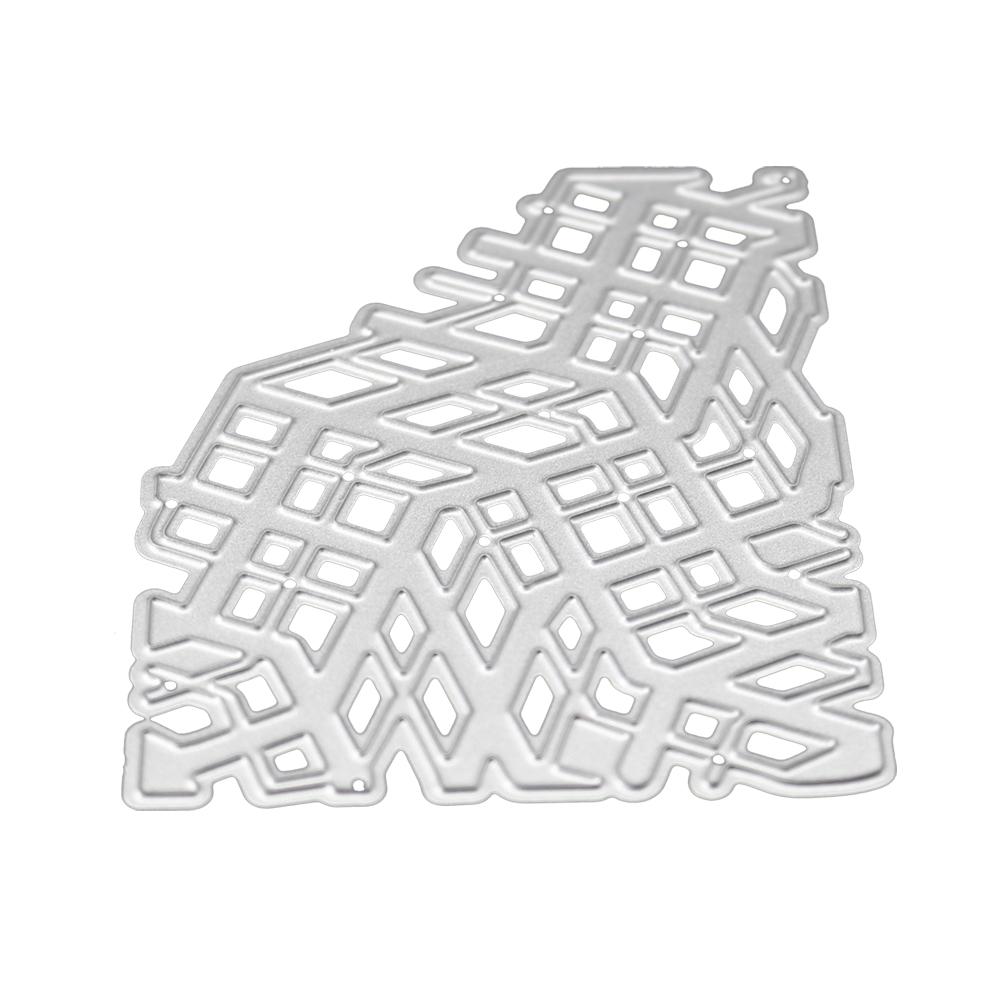 Irregular Frame Grid Decoration Metal Silvery Stencil Embossing Cutting Dies For Diy Scrapbooking Paper Album Cards Making