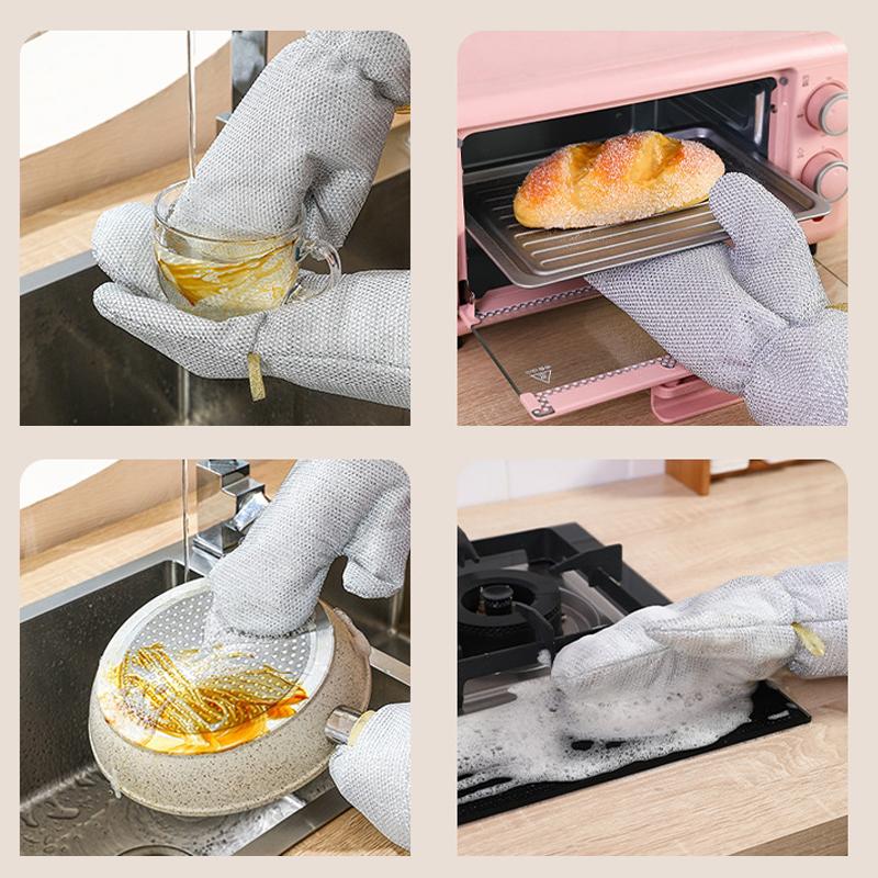 1/2 шт. перчатки для уборки дома, стальные шарики для мытья посуды, кухонные водонепроницаемые щетки, масляные чаши, инструменты для очистки артефактов