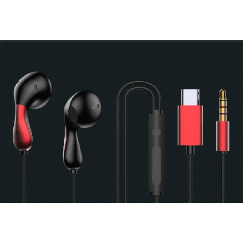 Наушники Typec Внутриканальные Игровые Проводные Гарнитура Микрофон Красный Зеленый Киберспорт Звук