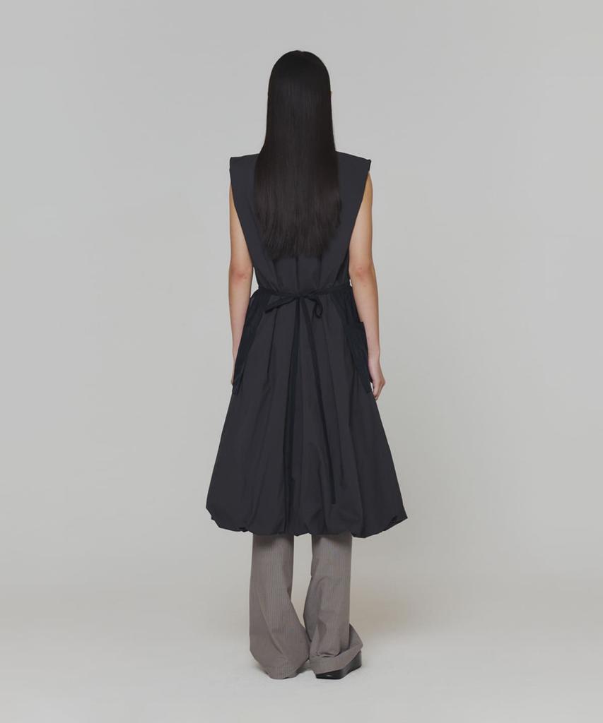 Amomento Cotton Volume Shirring Dress_Charcoal