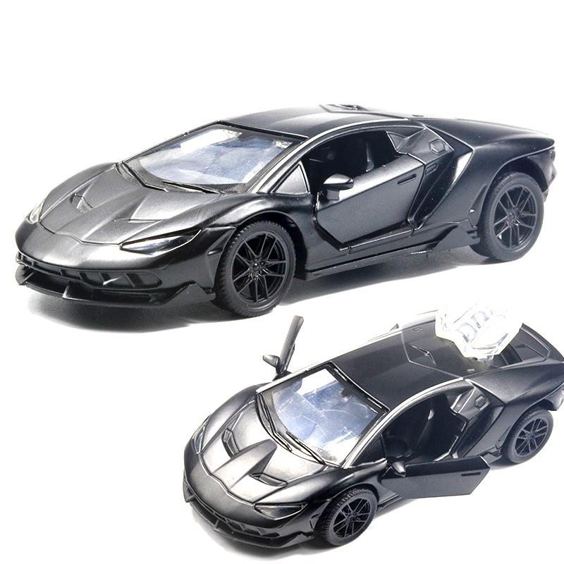 Bag 1:36 Alloy Sports Car Model with Sound and Light Pull Back Door Children's Toys Car Boy Women's Gifts Wholesale