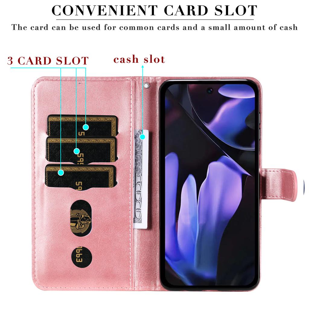 For Google Pixel 9a Case Zipper Wallet Calf Texture PU Leather Phone Cover