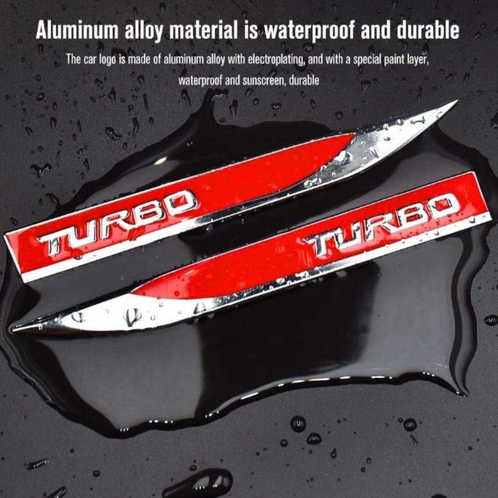 2Pcs/Pair Red Turbo Badge  Be Applied To Any Clean Flat Surface