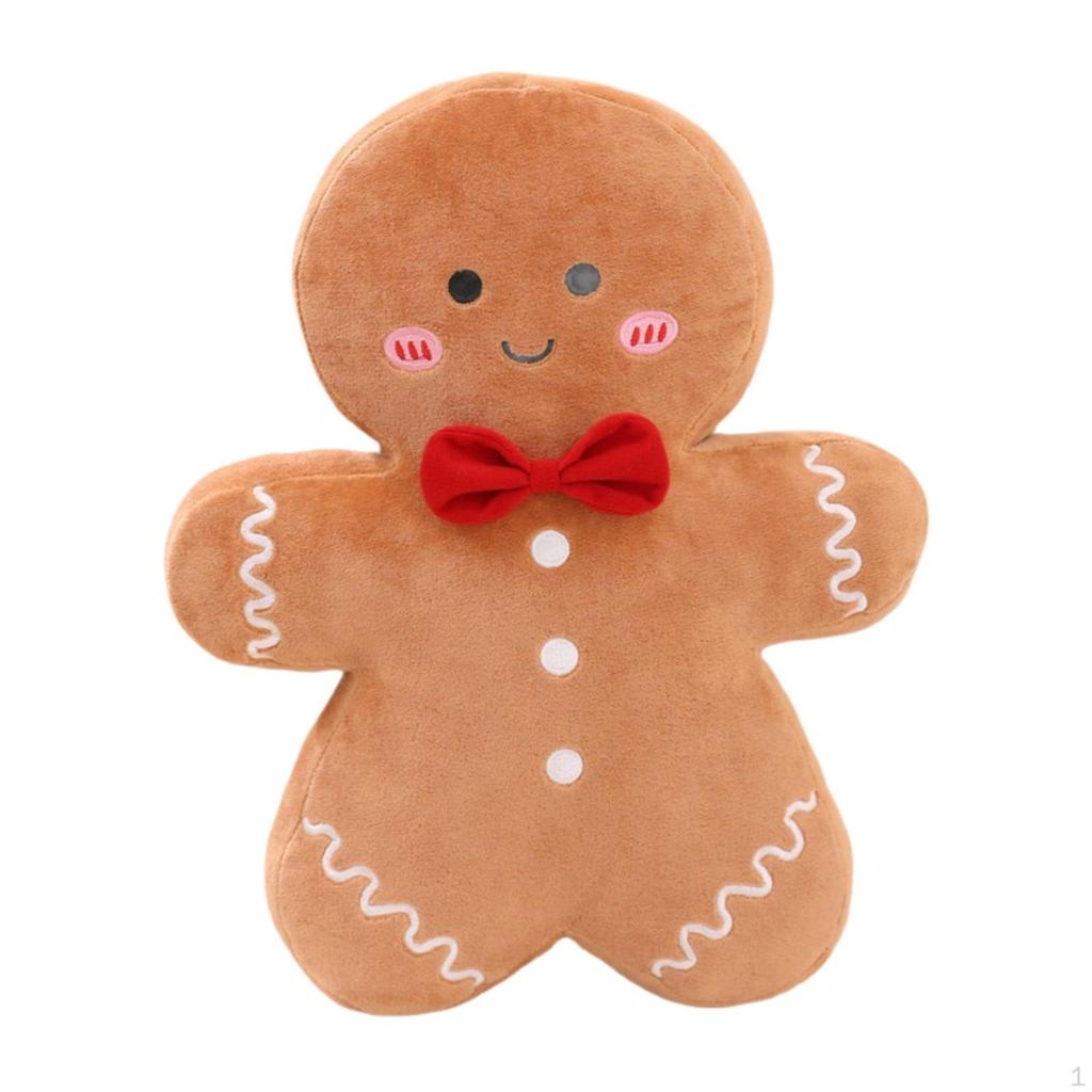 Christmas Cushions with Gingerbread Plush Doll for Home Decoration
