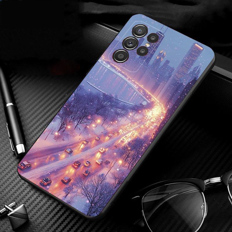 Phone Case For Samsung Galaxy S25 S24 S23 S22 S21 Ultra S24 S23 S22 S21 S25 Plus S24 S25 FE Winter Snow Light Sceneary